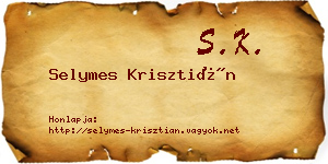 Selymes Krisztián névjegykártya